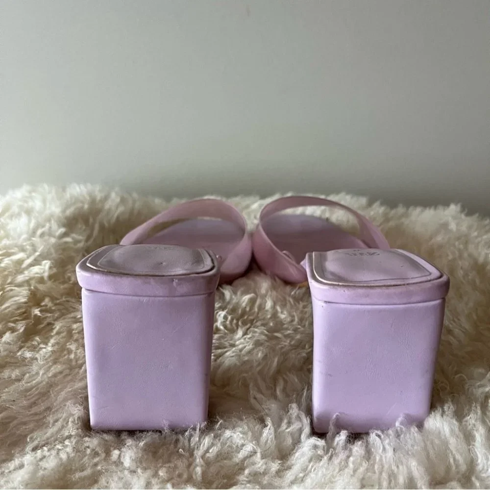 Zara Purple Jelly Vinyl Chunky  Barbie Heels - Picture 6 of 8